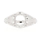 Sterling Silver Semi Mount Ring Setting Round RD 8x8mm Art Deco Style L059R059W7 Syzjewelry